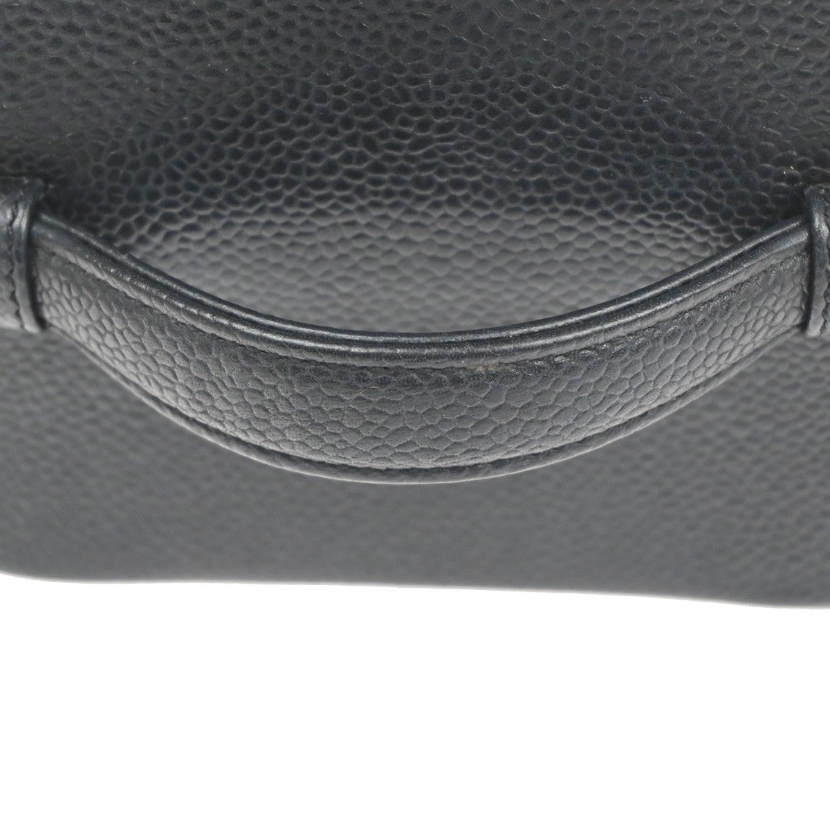 Chanel Vintage Timeless Cosmetic Case Caviar Black Leather Handbag (Pre-Owned)