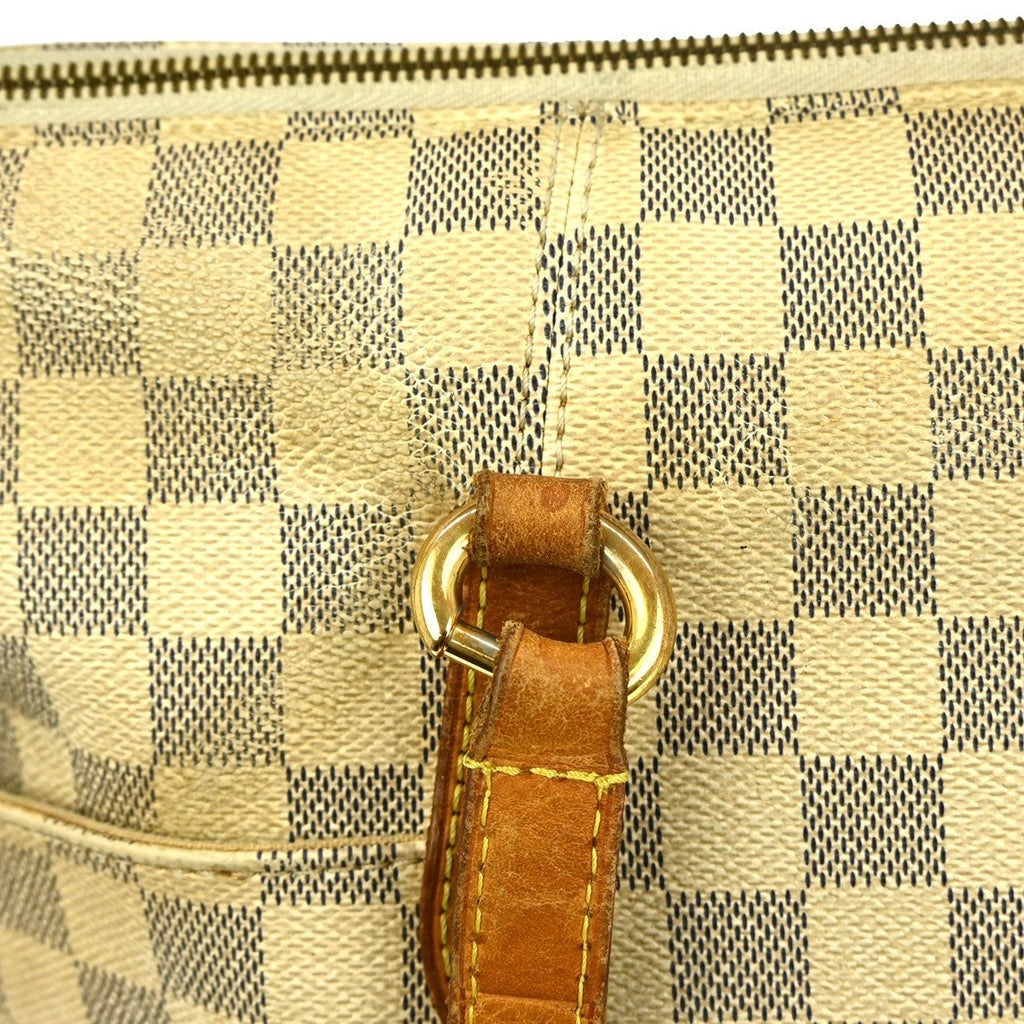 Louis Vuitton Totally Handbag Damier Azur White Canvas Tote Bag Bag (Pre-Owned)