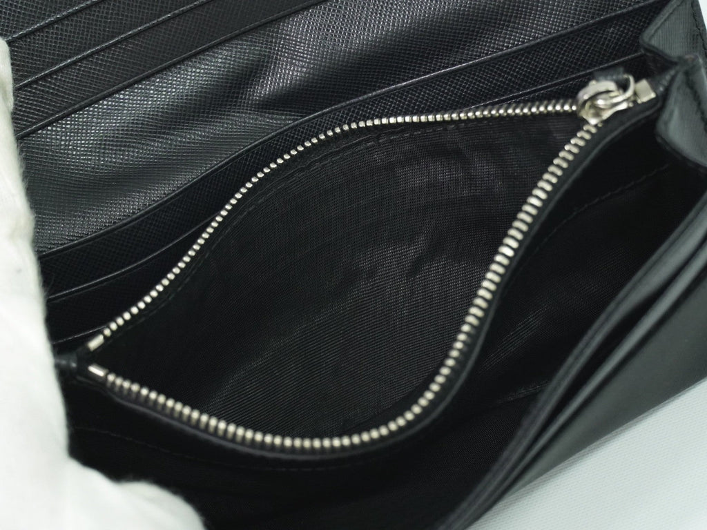 Prada Continental Wallet Tessuto Black Nylon Wallets Accessory (Pre-Owned)