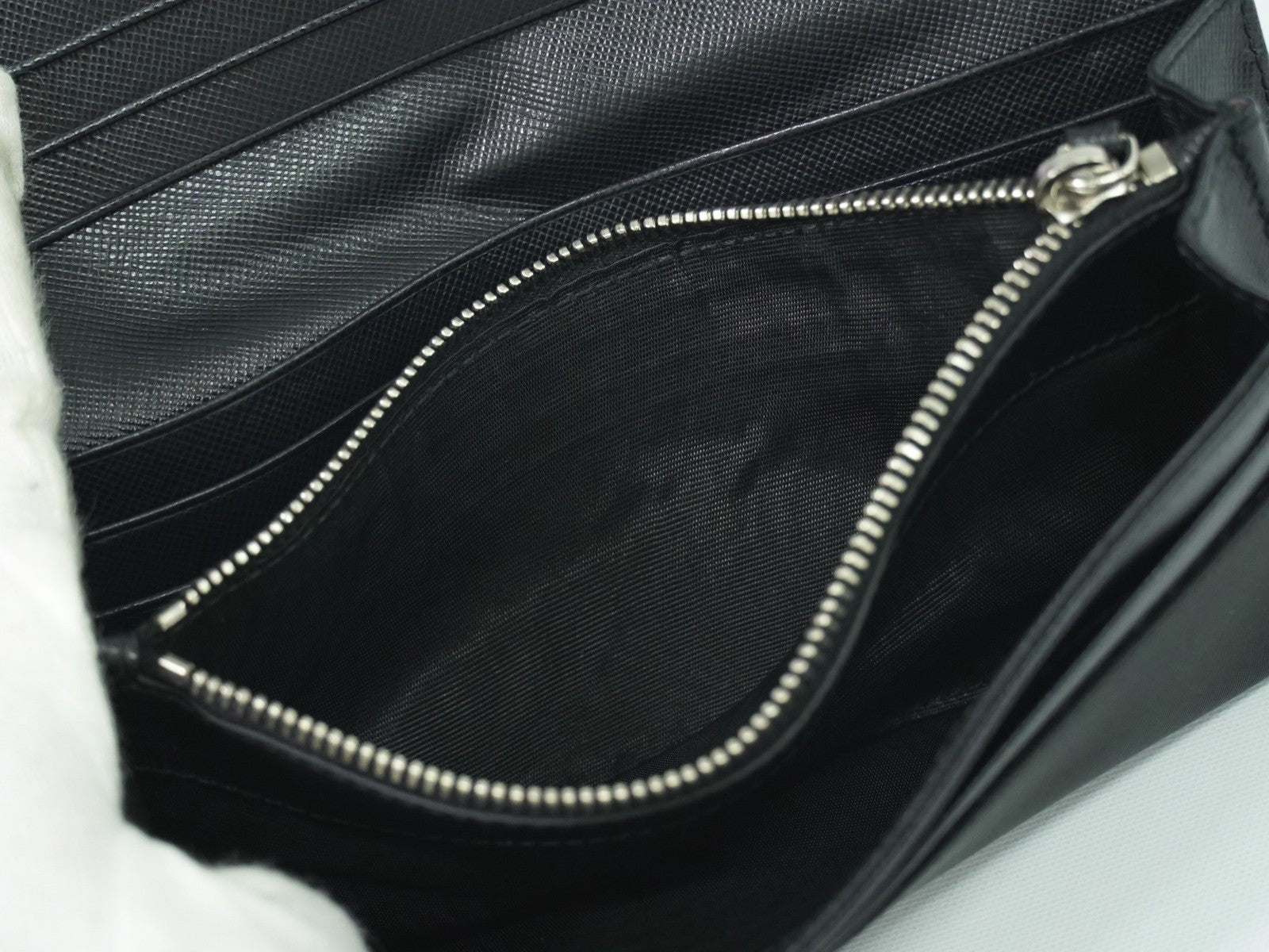 Prada Continental Wallet Tessuto Black Nylon Wallets Accessory (Pre-Owned)