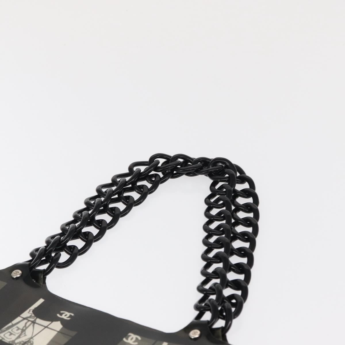 Chanel Coco Window Tote Printed Vinyl Black Plastic Tote Bag Bag (Pre-Owned)