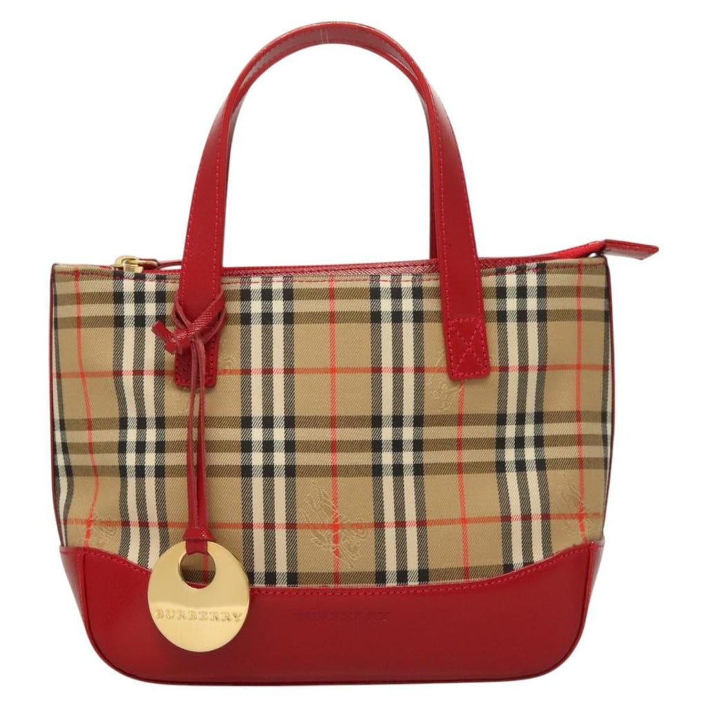 Burberry Nova Check Handbag Nova Check Canvas And Leather Beige Canvas Handbag (Pre-Owned)