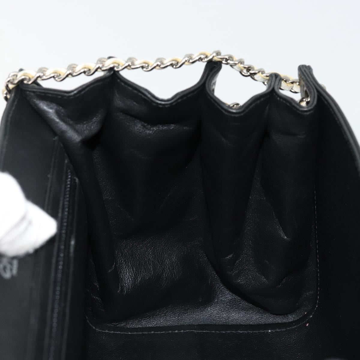 Chanel Chocolate Bar Accordion Reissue Flap Bag Quilted Lambskin Black Leather Handbag (Pre-Owned)