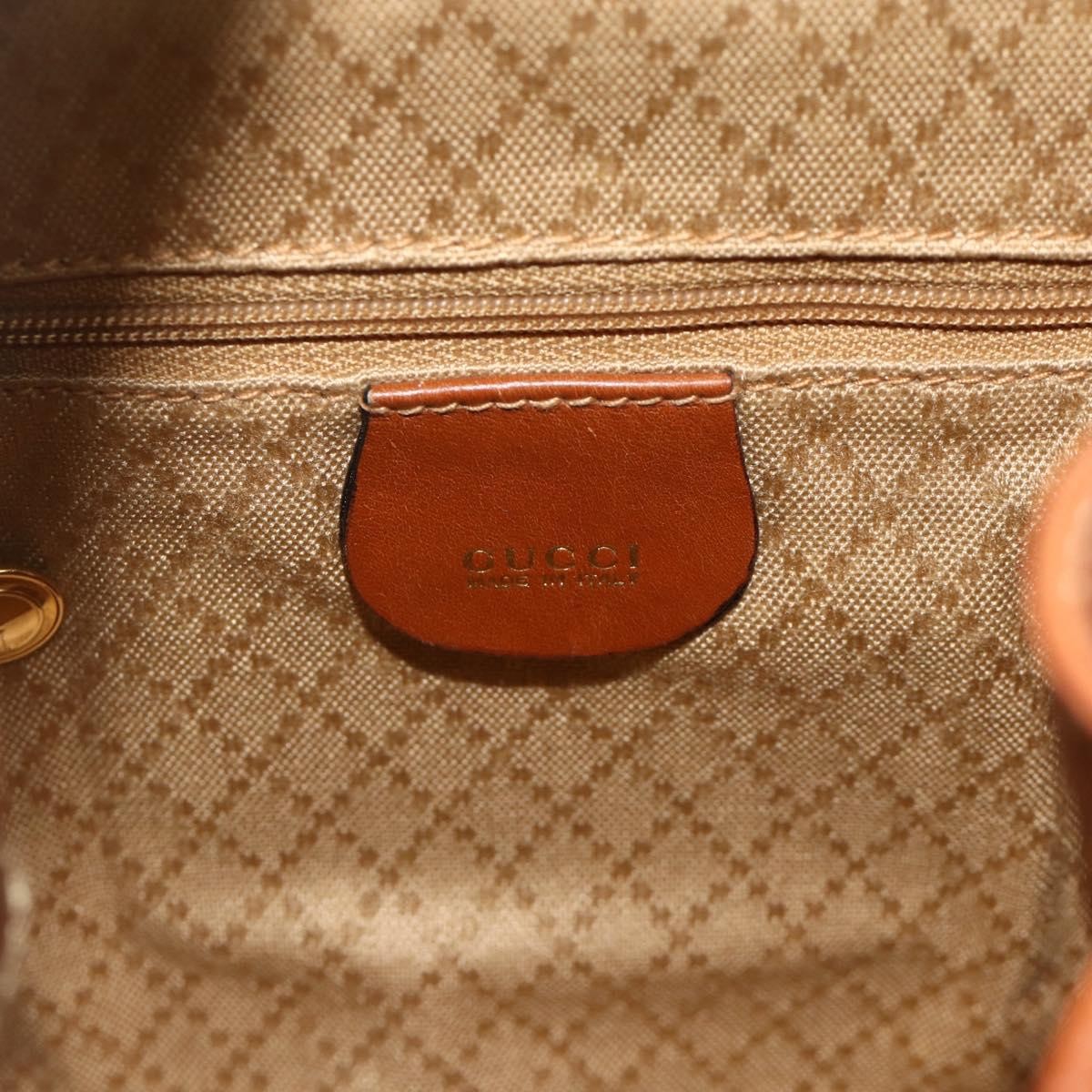 Gucci Vintage Bamboo Backpack Leather Brown Leather Backpack Bag (Pre-Owned)