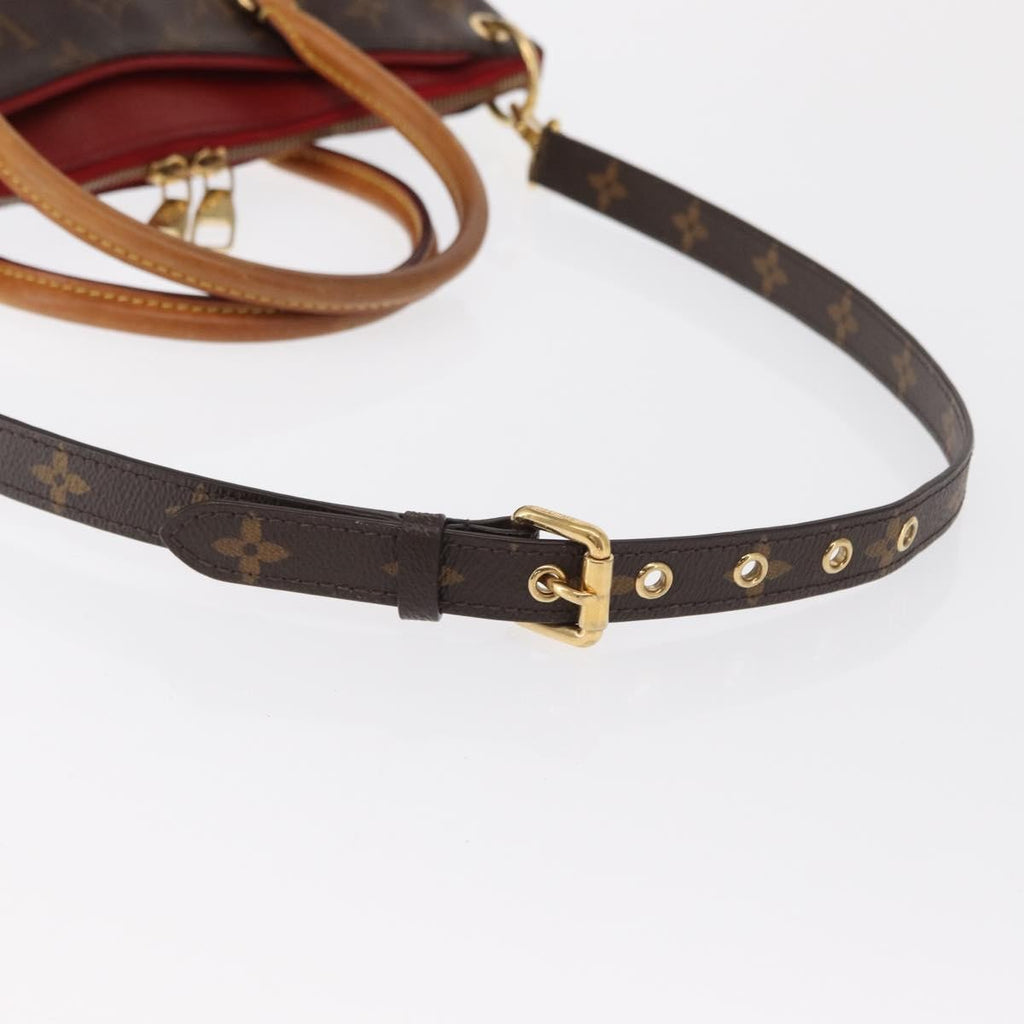 Louis Vuitton Pallas Tote Monogram Canvas With Leather Brown Canvas Tote Bag Bag (Pre-Owned)