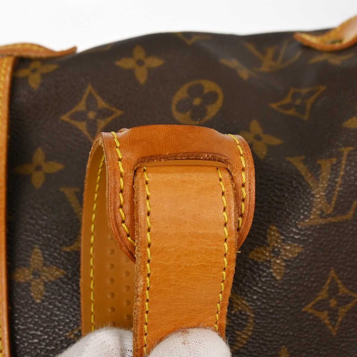 Louis Vuitton Saumur Handbag Monogram Canvas Brown Canvas Shoulder Bag Bag (Pre-Owned)
