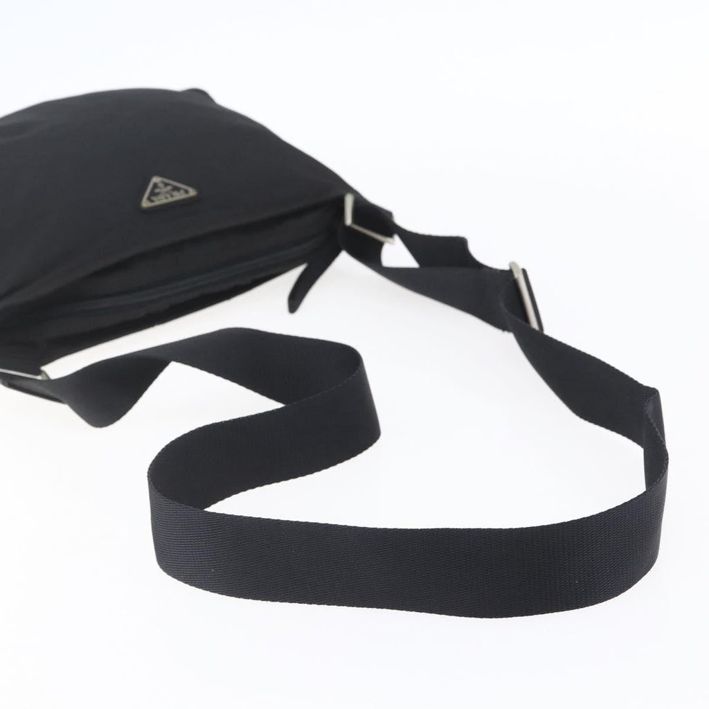Prada Flat Messenger Bag Tessuto Black Nylon Shoulder Bag Bag (Pre-Owned)