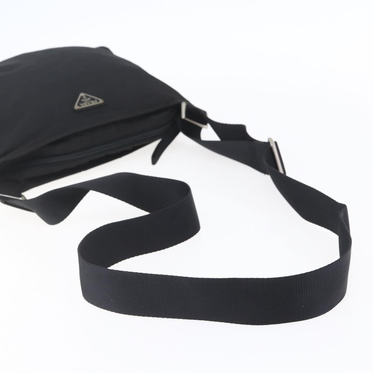 Prada Flat Messenger Bag Tessuto Black Nylon Shoulder Bag Bag (Pre-Owned)