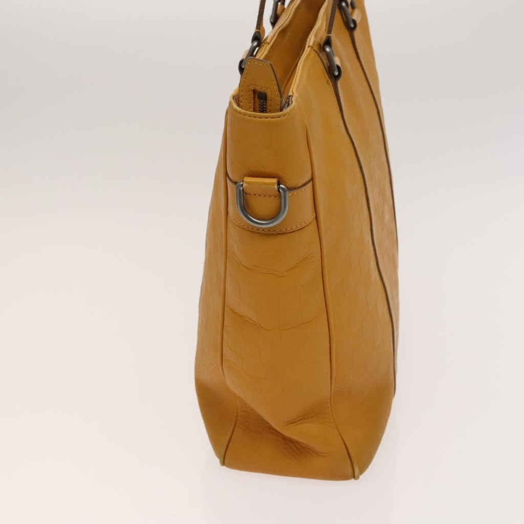Louis Vuitton Tadao Handbag Damier Infini Leather Yellow Leather Handbag (Pre-Owned)