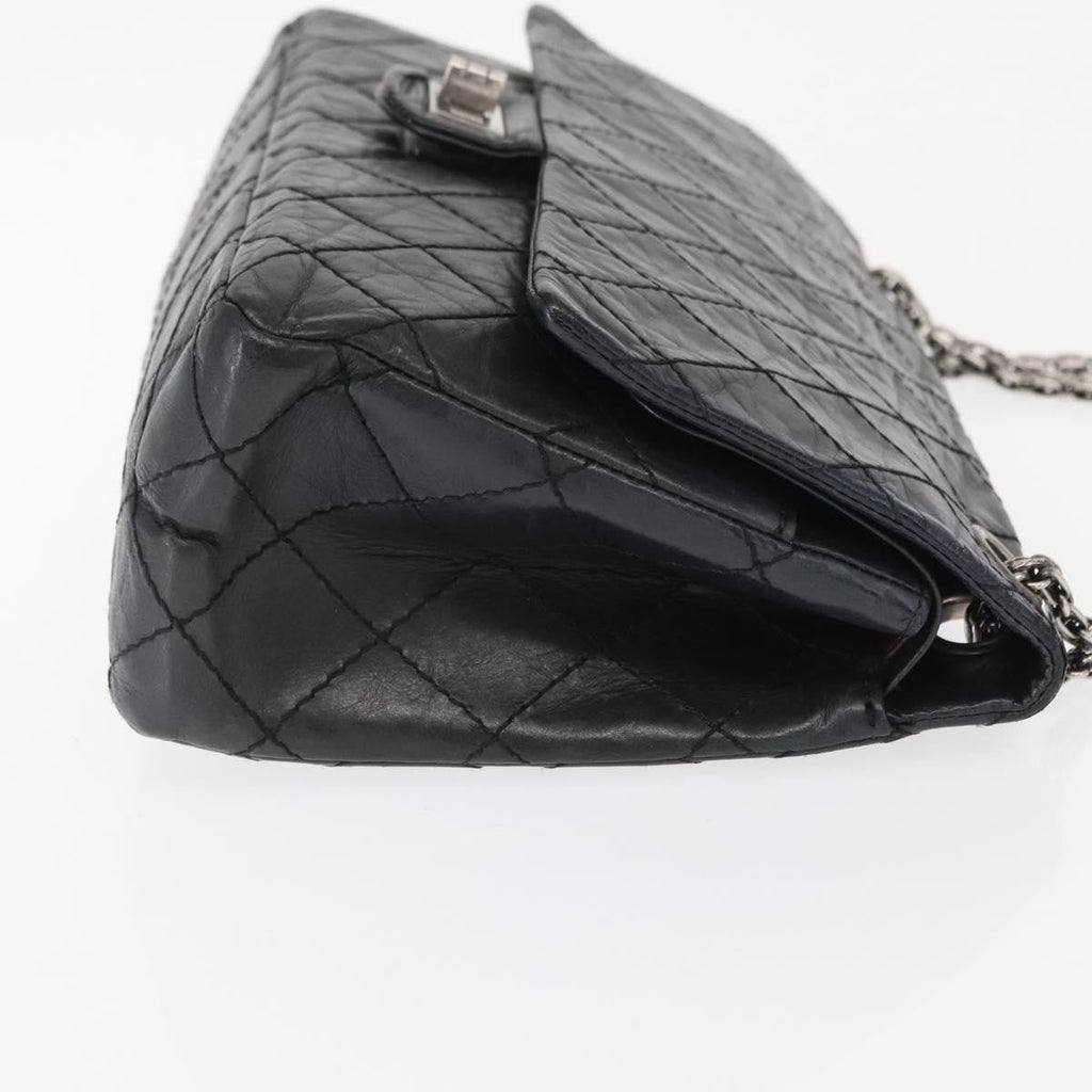 Chanel Reissue 2.55 Flap Bag Quilted Aged Calfskin Black Leather Shoulder Bag Bag (Pre-Owned)