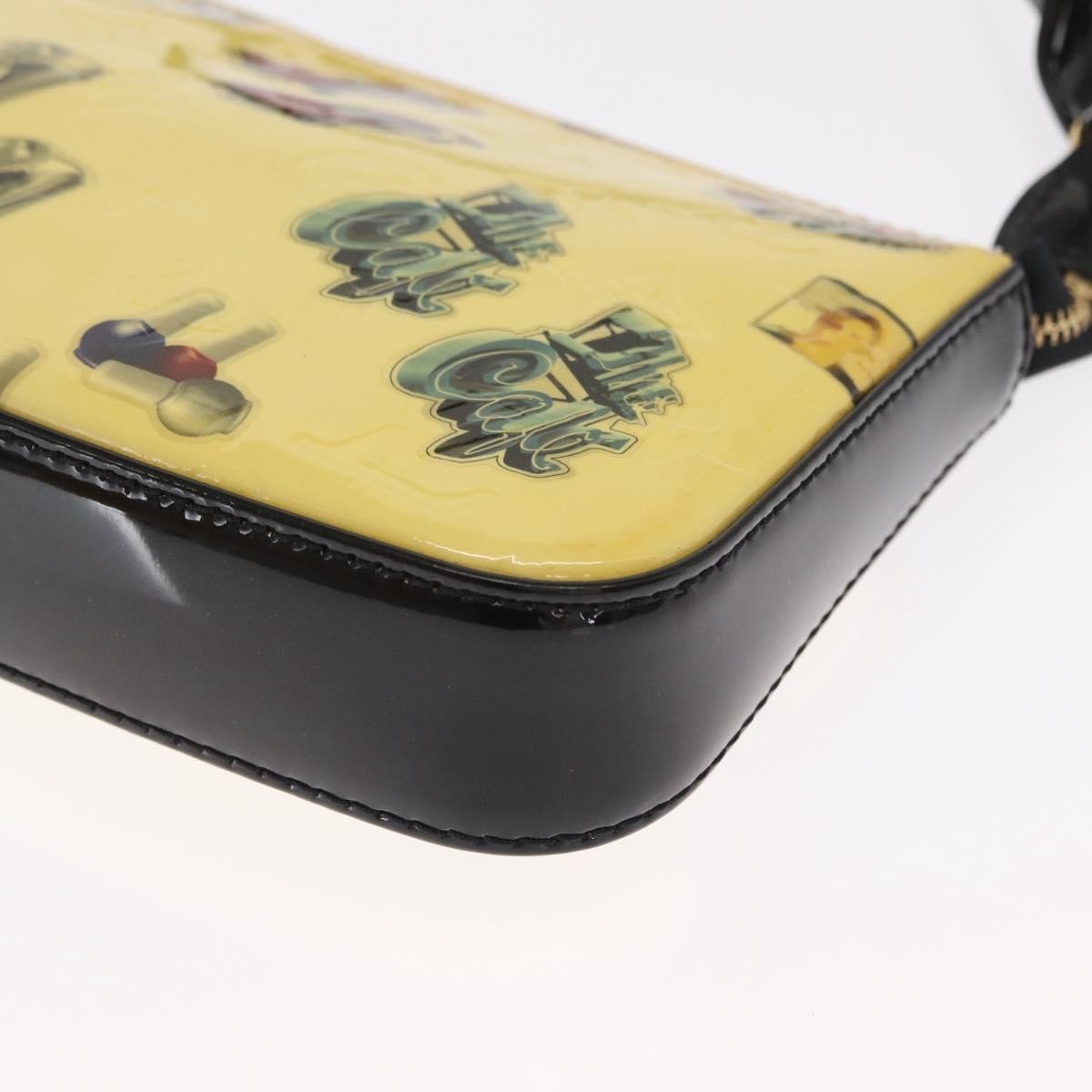 Louis Vuitton Pochette Accessoires Nm Limited Edition Stickers Monogram Vernis Yellow Patent_Leather Clutche & Pouche Bag (Pre-Owned)