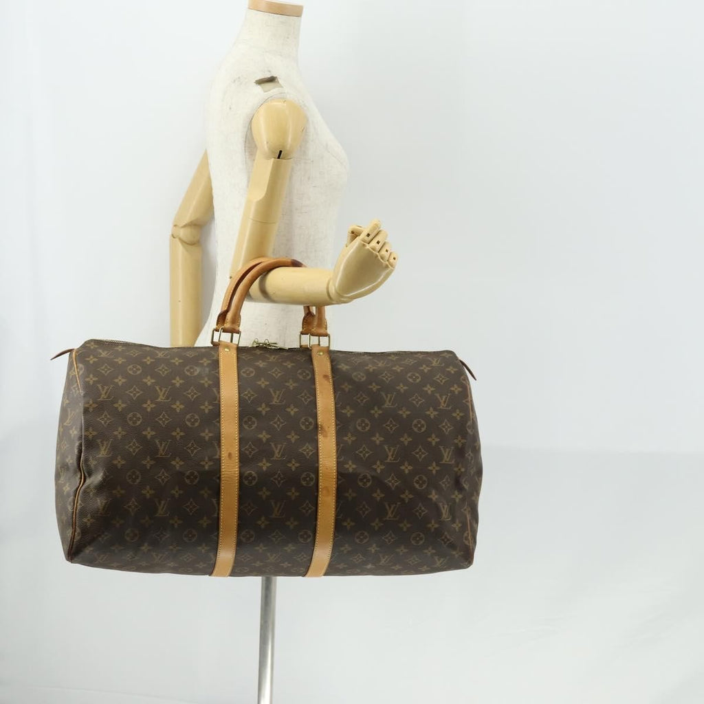 Louis Vuitton Keepall Bag Monogram Canvas Brown Canvas Travel Bag Bag (Pre-Owned)