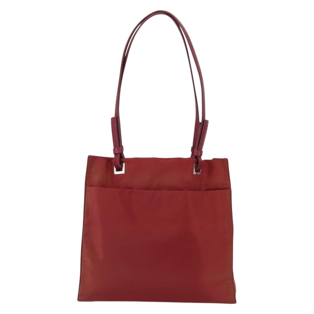 Prada Vintage Tote Tessuto Red Nylon Tote Bag Bag (Pre-Owned)