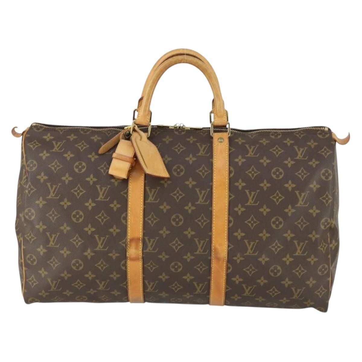Louis Vuitton Keepall Bag Monogram Canvas Brown Canvas Travel Bag Bag (Pre-Owned)