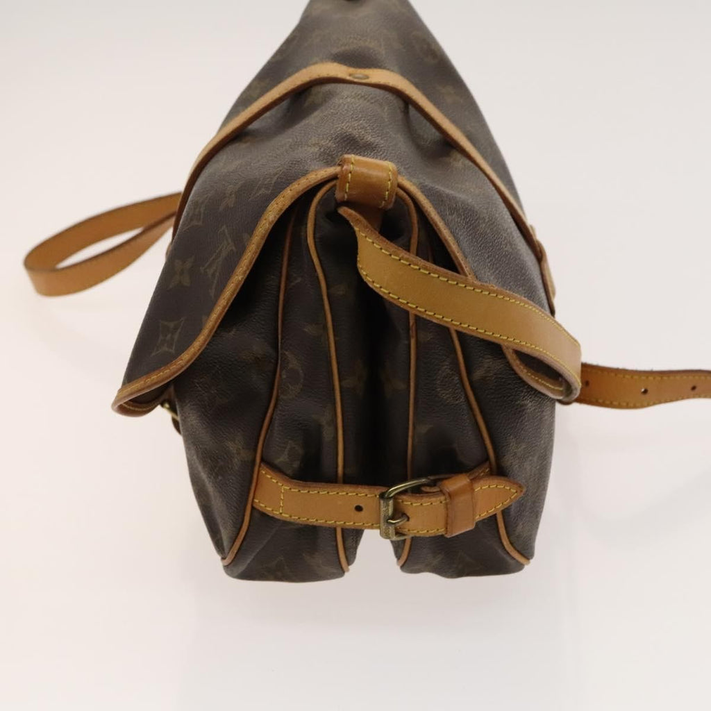 Louis Vuitton Saumur Handbag Monogram Canvas Brown Canvas Shoulder Bag Bag (Pre-Owned)