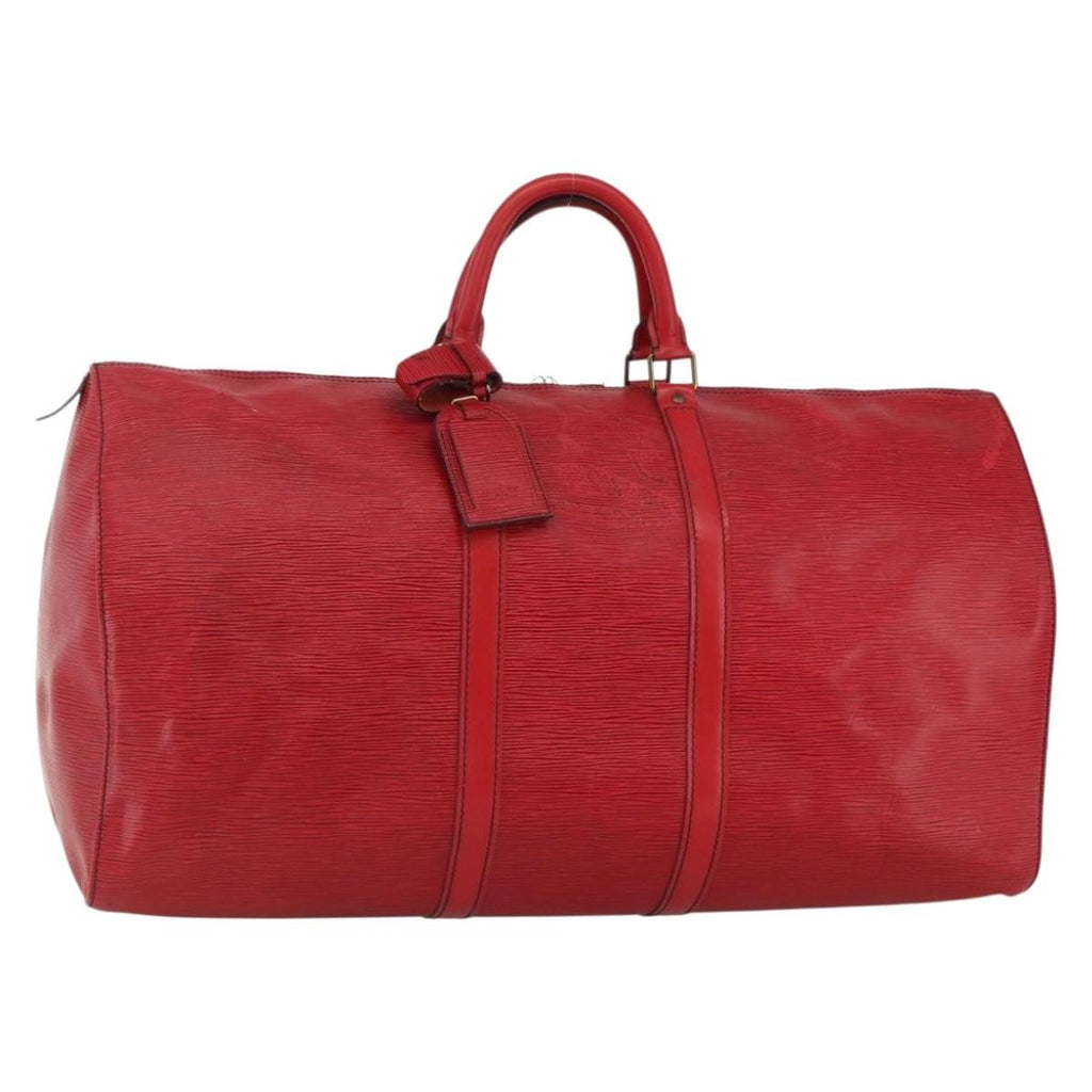 Louis Vuitton Keepall Bag Epi Leather Red Leather Travel Bag Bag (Pre-Owned)