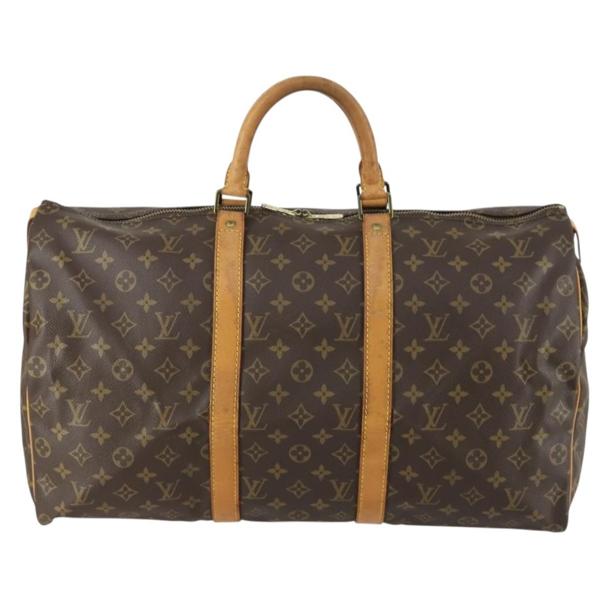 Louis Vuitton Keepall Bag Monogram Canvas Brown Canvas Travel Bag Bag (Pre-Owned)