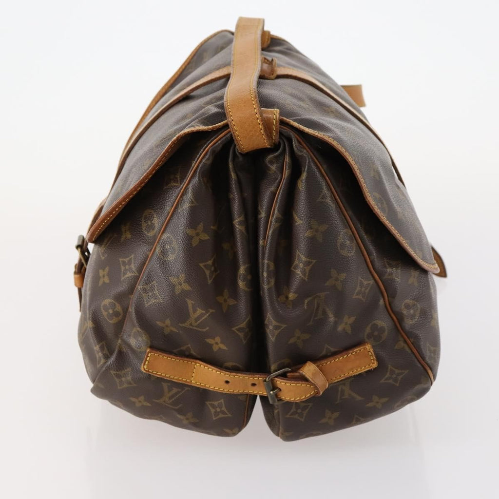 Louis Vuitton Saumur Handbag Monogram Canvas Brown Canvas Shoulder Bag Bag (Pre-Owned)