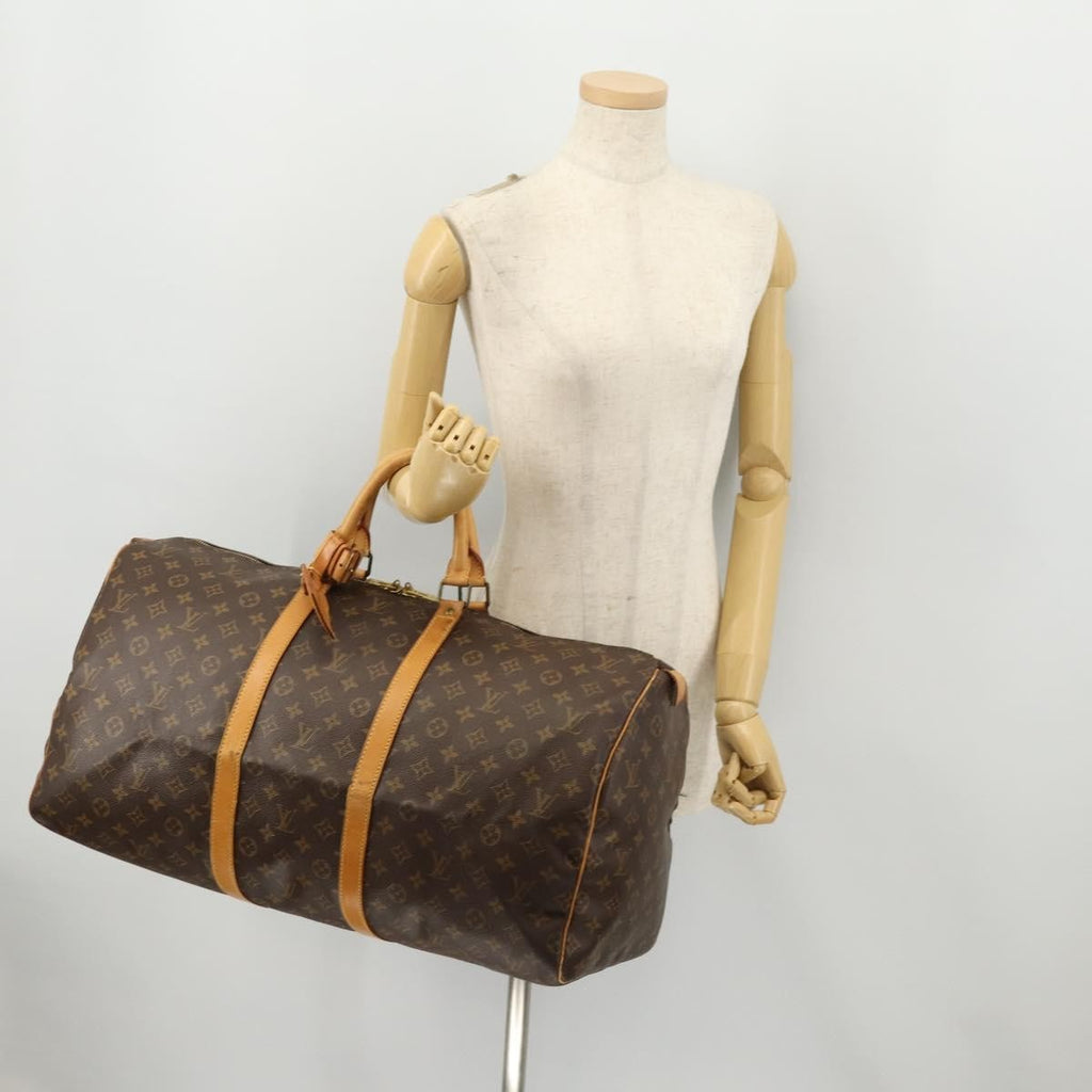 Louis Vuitton Keepall Bag Monogram Canvas Brown Canvas Travel Bag Bag (Pre-Owned)