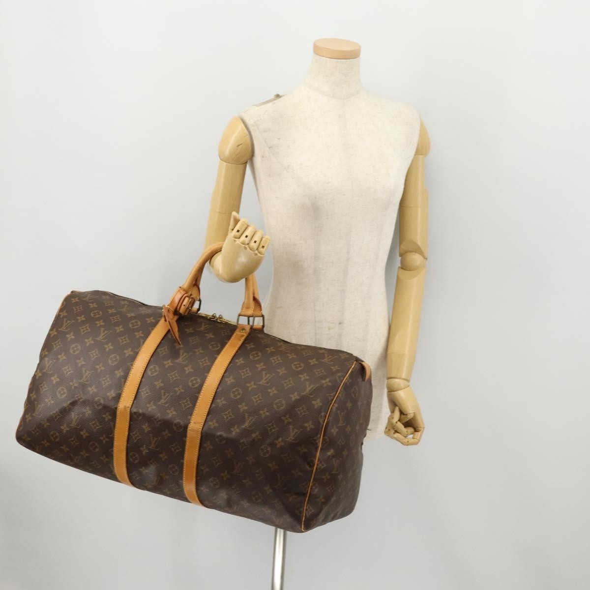 Louis Vuitton Keepall Bag Monogram Canvas Brown Canvas Travel Bag Bag (Pre-Owned)
