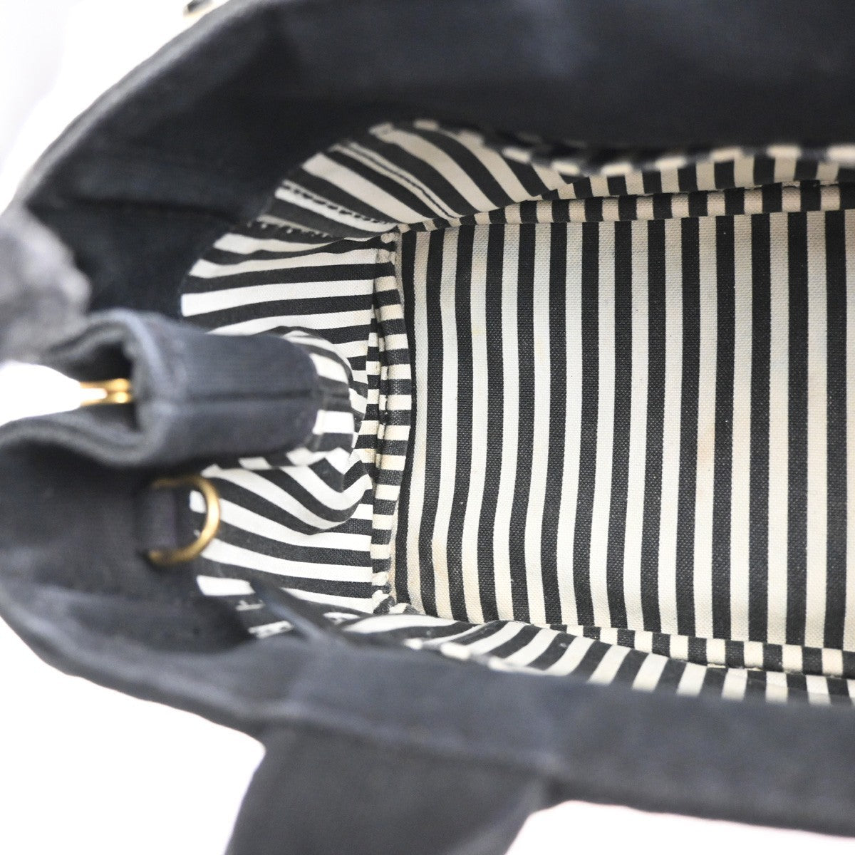 Prada Canapa Convertible Tote Canvas Black Canvas Tote Bag Bag (Pre-Owned)