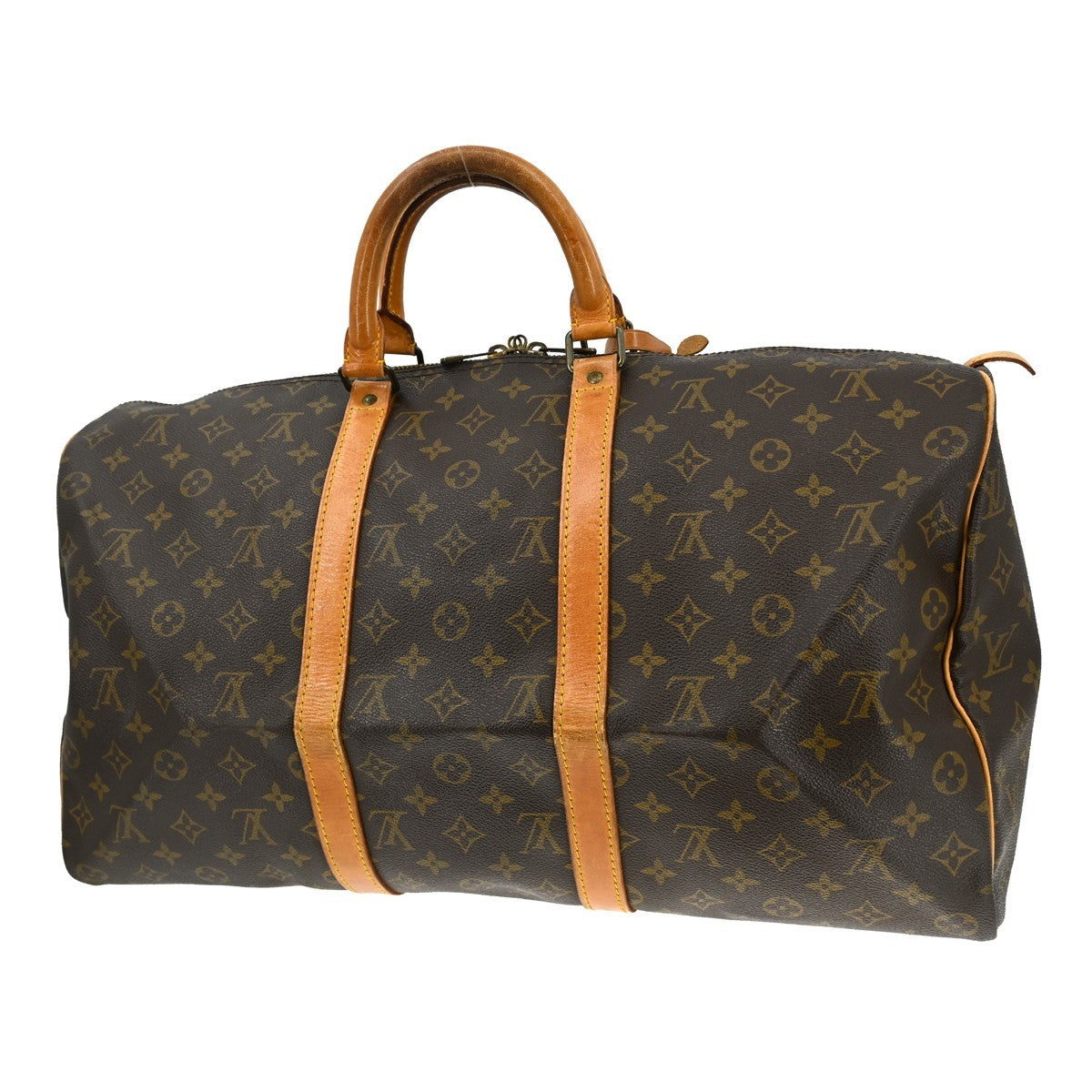 Louis Vuitton Keepall Bag Monogram Canvas Brown Canvas Travel Bag Bag (Pre-Owned)