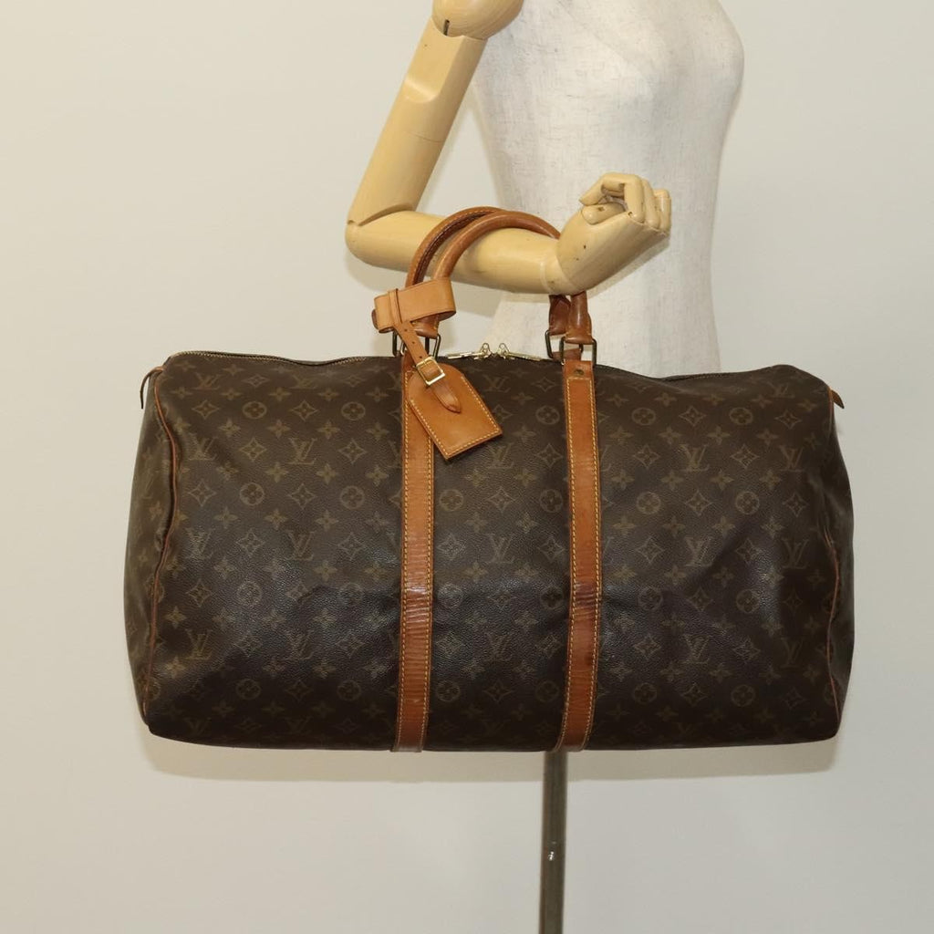 Louis Vuitton Keepall Bag Monogram Canvas Brown Canvas Travel Bag Bag (Pre-Owned)