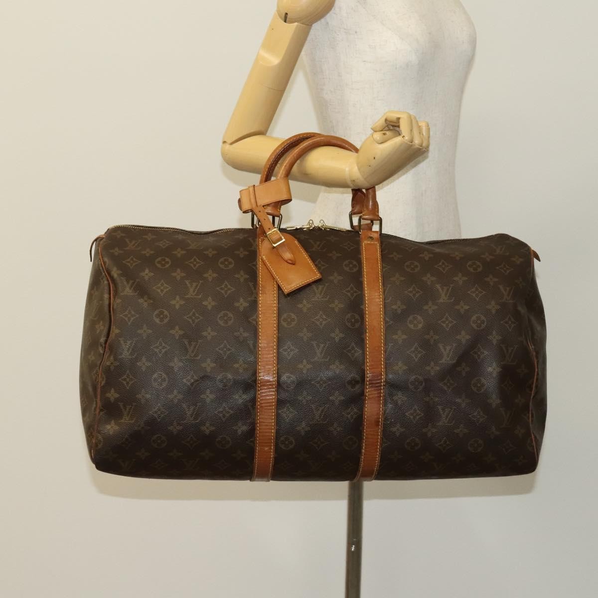 Louis Vuitton Keepall Bag Monogram Canvas Brown Canvas Travel Bag Bag (Pre-Owned)