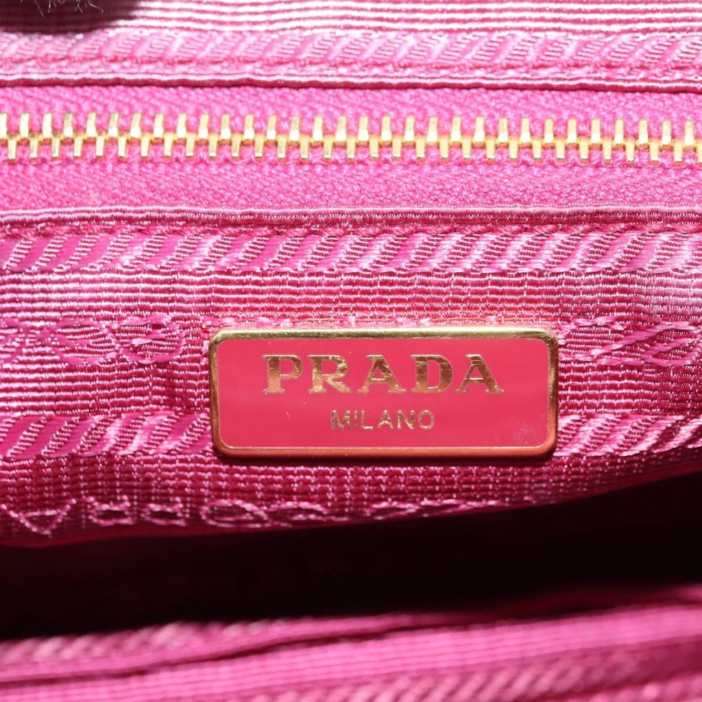 Prada Chain Crossbody Bag Tessuto And Saffiano Leather Pink Nylon Shoulder Bag Bag (Pre-Owned)
