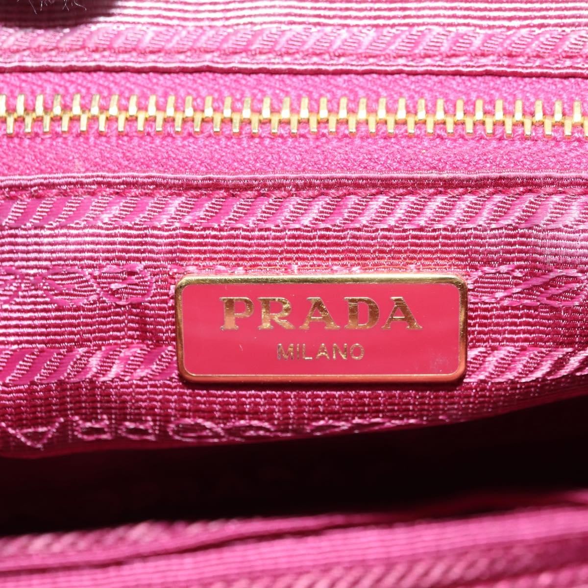 Prada Chain Crossbody Bag Tessuto And Saffiano Leather Pink Nylon Shoulder Bag Bag (Pre-Owned)
