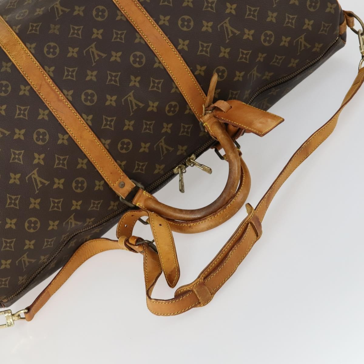 Louis Vuitton Keepall Bandouliere Bag Monogram Canvas Brown Canvas Travel Bag Bag (Pre-Owned)