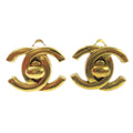 Chanel Cc Turnlock Clip-On Earrings Metal Gold Gold Earrings Jewelry (Pre-Owned)