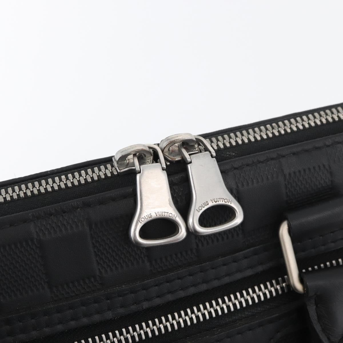 Louis Vuitton Avenue Soft Briefcase Damier Infini Leather Black Leather Briefcase Bag (Pre-Owned)