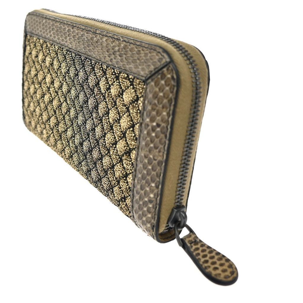Bottega Veneta Intrecciato Long Zip  Wallet Leather Brown Leather Wallets Accessory (Pre-Owned)