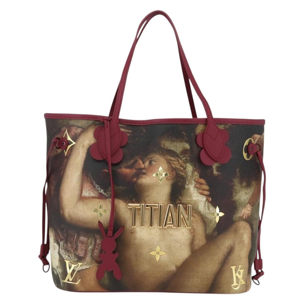 Louis Vuitton Neverfull Nm Tote Limited Edition Jeff Koons Titian Print Canvas Multicolour Canvas Tote Bag Bag (Pre-Owned)