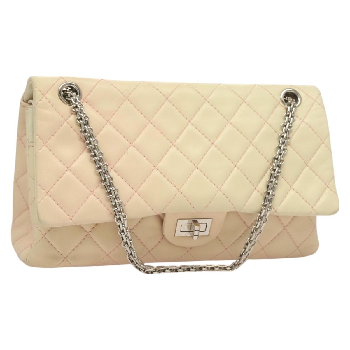 Chanel Reissue 2.55 Flap Bag Quilted Calfskin Pink Lamb_Skin Bag (Pre-Owned)