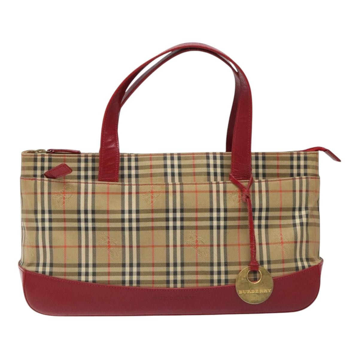Burberry Nova Check Handbag Nova Check Canvas And Leather Beige Canvas Handbag (Pre-Owned)