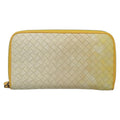 Bottega Veneta Intrecciato Long Zip  Wallet Leather Beige Leather Wallets Accessory (Pre-Owned)