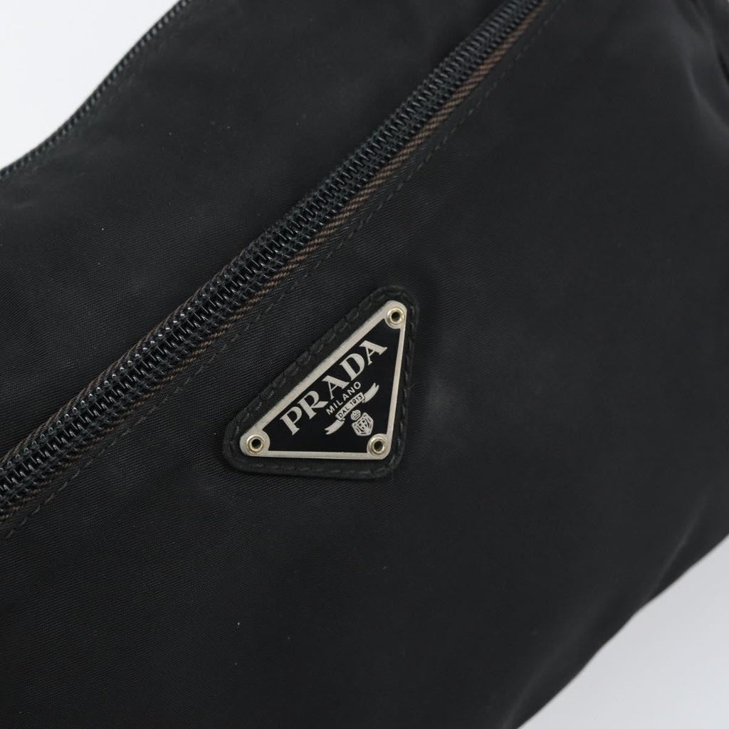 Prada Front Zip Messenger Bag Tessuto Black Nylon Shoulder Bag Bag (Pre-Owned)