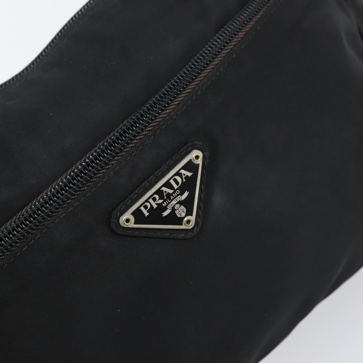Prada Front Zip Messenger Bag Tessuto Black Nylon Shoulder Bag Bag (Pre-Owned)