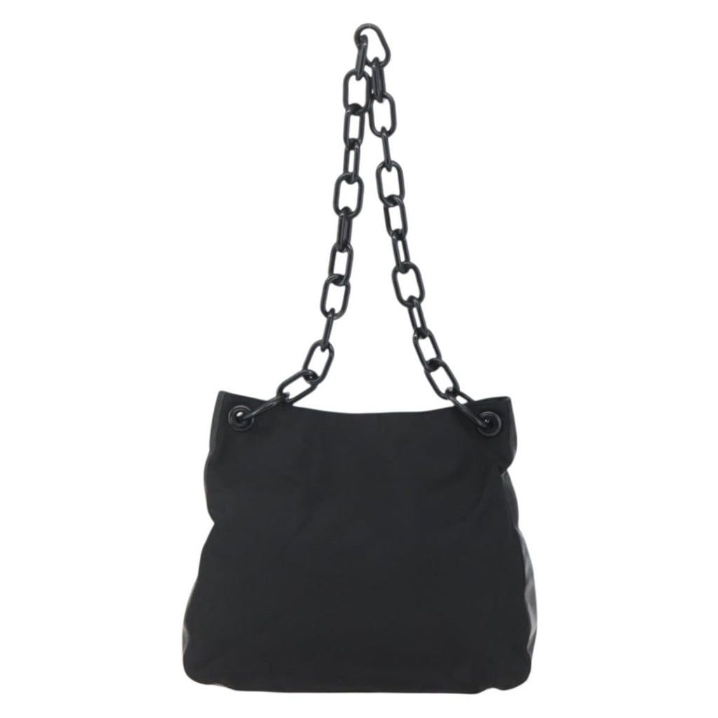 Prada Chain Shoulder Bag Tessuto Black Nylon Shoulder Bag Bag (Pre-Owned)