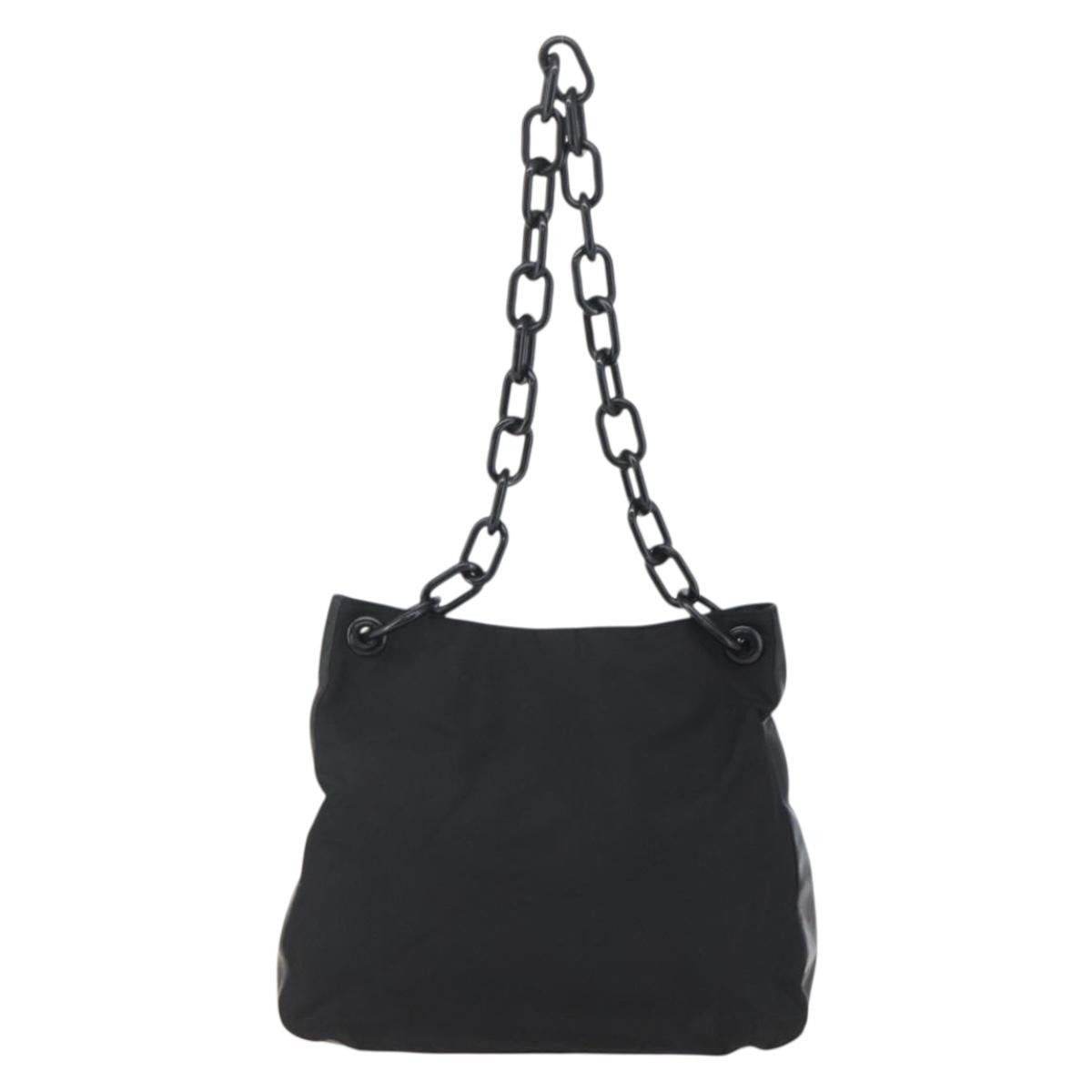 Prada Chain Shoulder Bag Tessuto Black Nylon Shoulder Bag Bag (Pre-Owned)