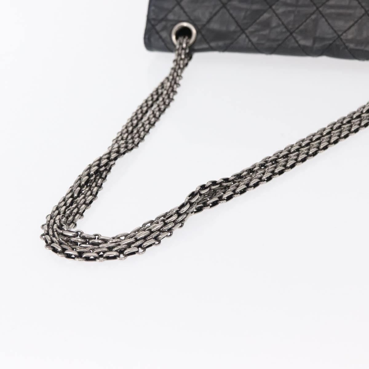 Chanel Reissue 2.55 Flap Bag Quilted Aged Calfskin Black Leather Shoulder Bag Bag (Pre-Owned)