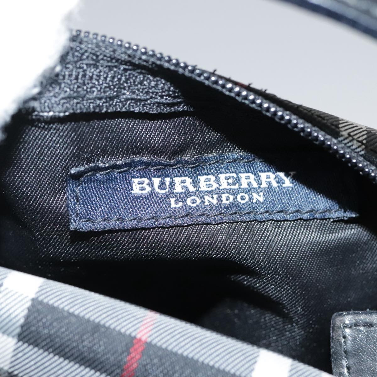 Burberry Nova Check Handbag Nylon Black Nylon Handbag (Pre-Owned)