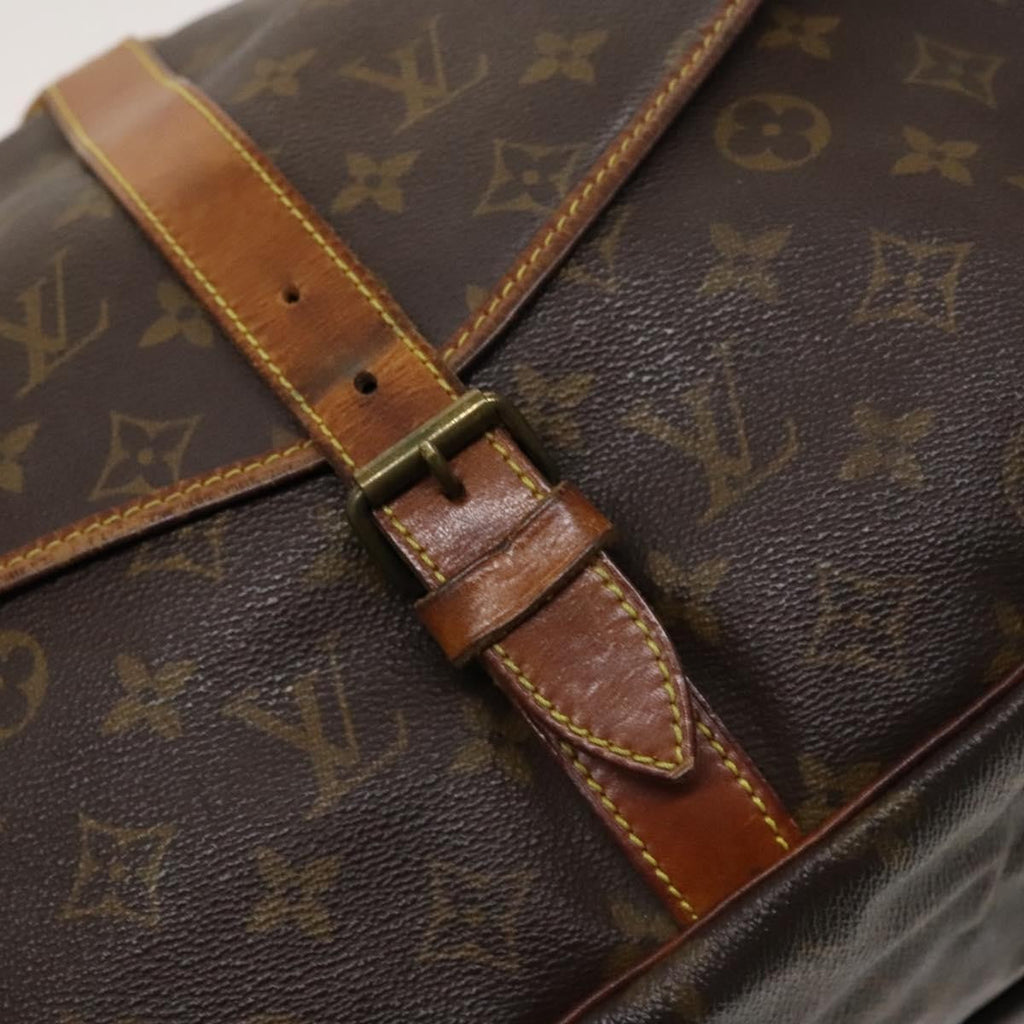 Louis Vuitton Saumur Handbag Monogram Canvas Brown Canvas Shoulder Bag Bag (Pre-Owned)