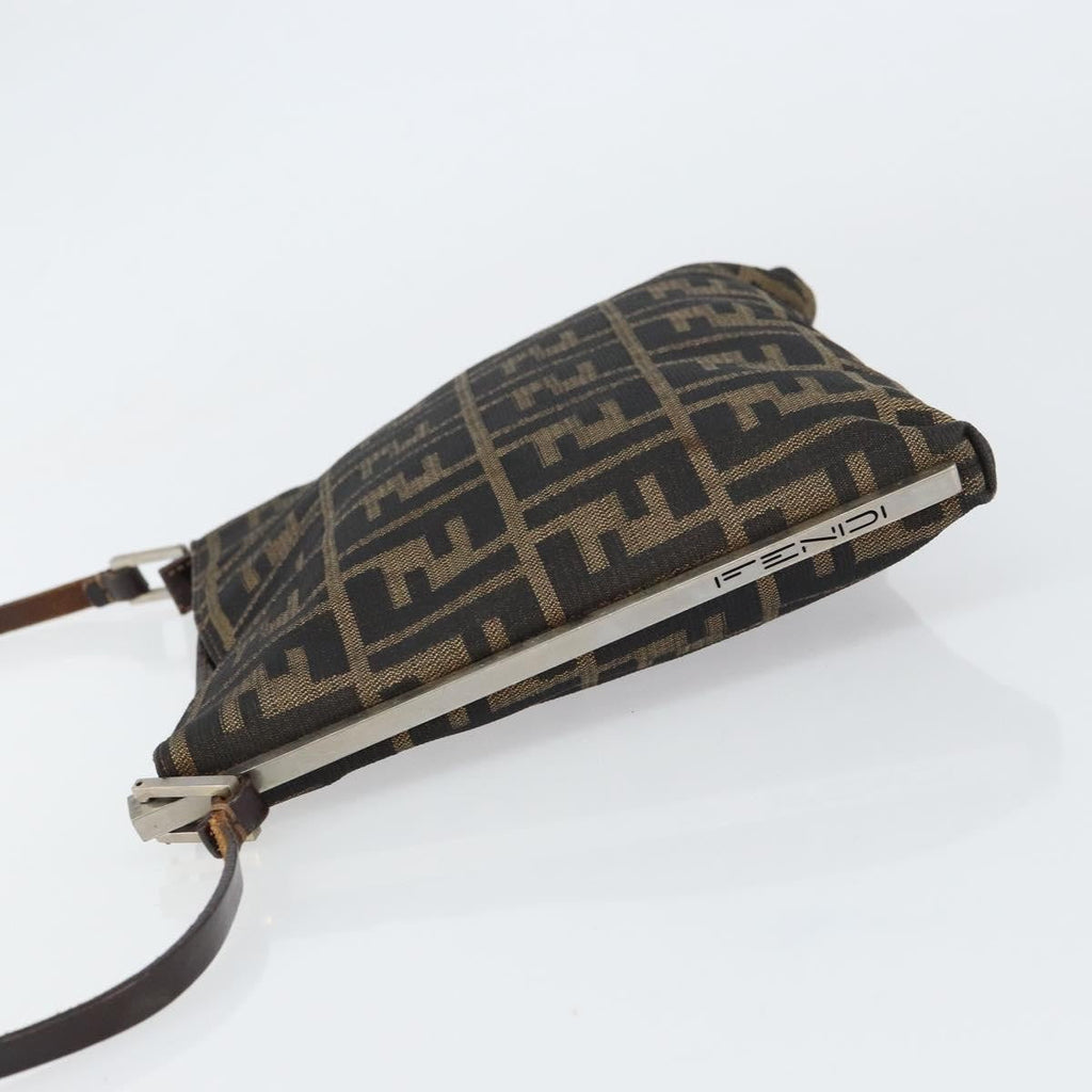 Fendi Vintage Shoulderbag Canvas Brown Canvas Shoulder Bag Bag (Pre-Owned)