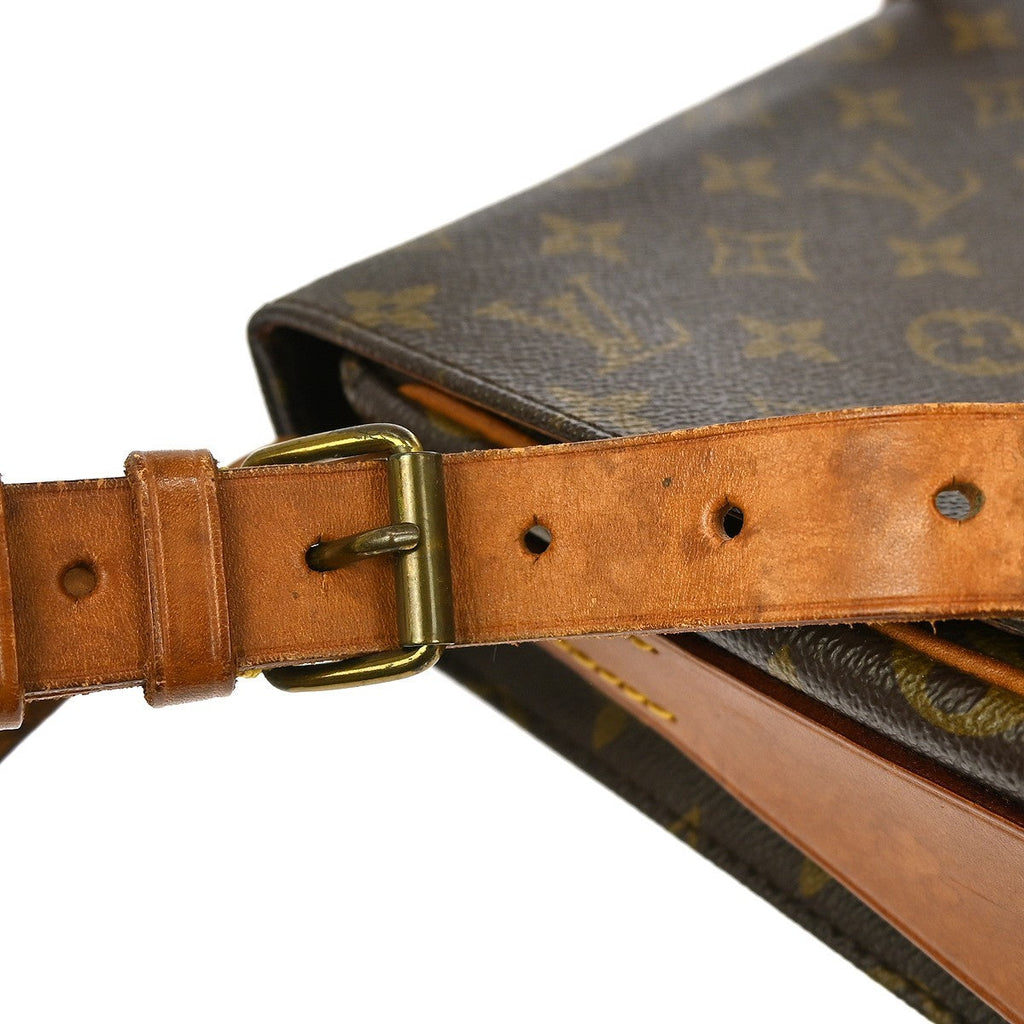 Louis Vuitton Cartouchiere Handbag Monogram Canvas Brown Canvas Shoulder Bag Bag (Pre-Owned)