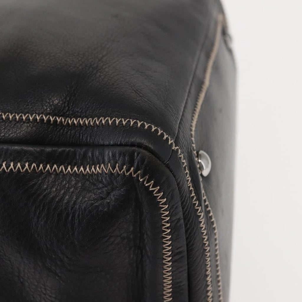 Chanel Cc Bowler Quilted Caviar Black Leather Handbag (Pre-Owned)