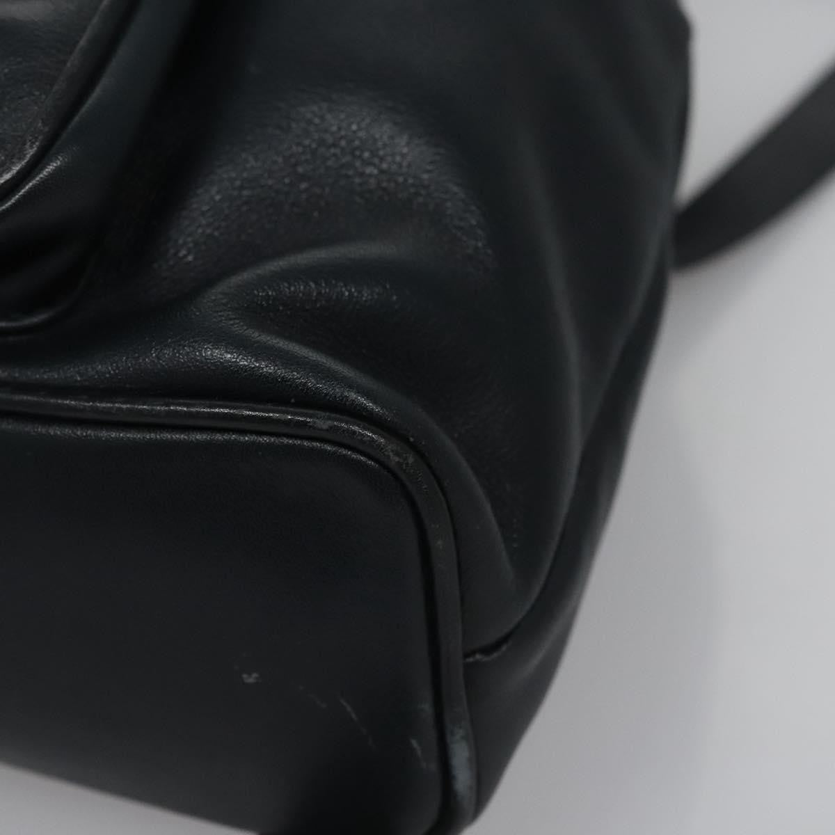 Gucci Vintage Bamboo Backpack Leather Black Leather Backpack Bag (Pre-Owned)