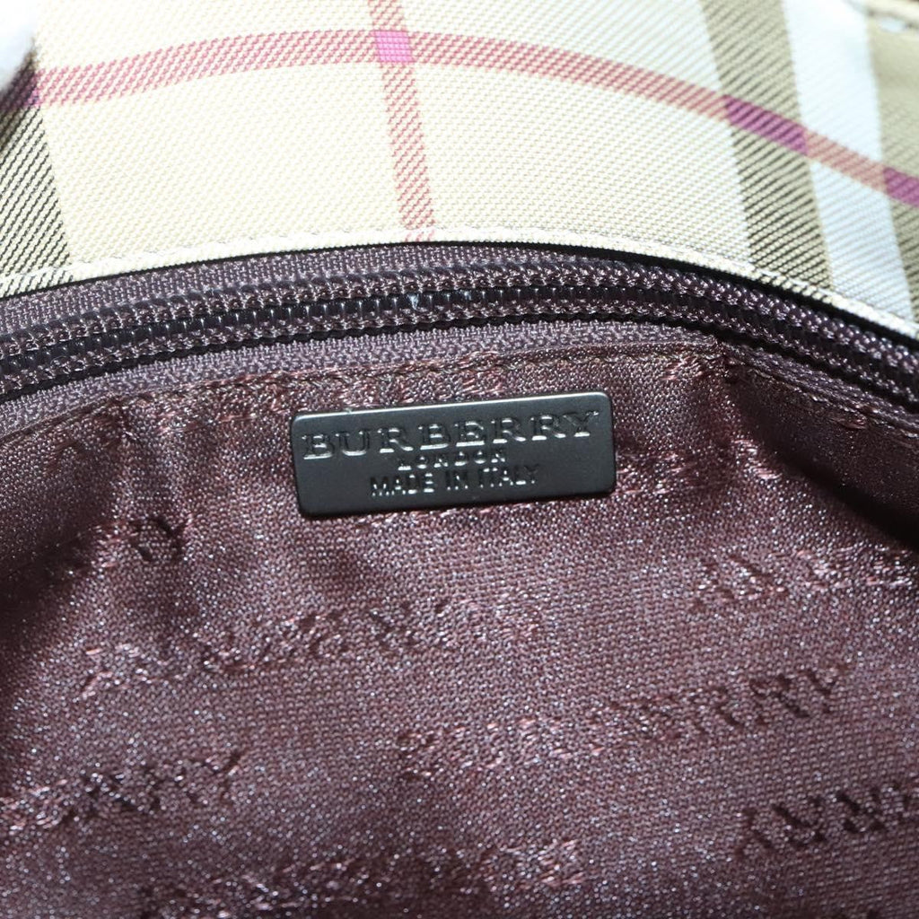 Burberry Nova Check Handbag Nova Check Canvas Beige Canvas Handbag (Pre-Owned)